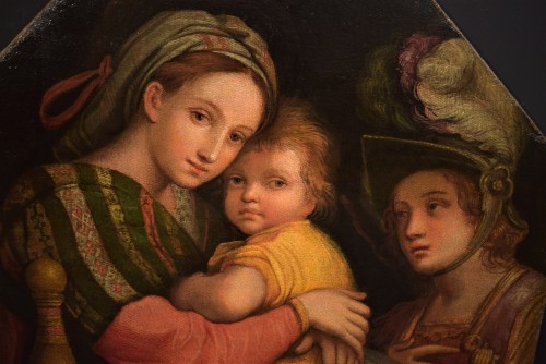Vierge à l'Enfant et l'archange Michel - Ecole toscane fin du XVIe siècle - Romano Ischia
